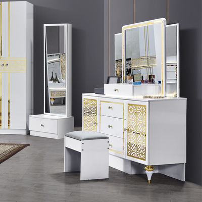 Grosir Perancis Rumah Kayu Frame Master Room Double Bed Room Set Modern Kayu Ukuran Raja Meubel kamar tidur mewah