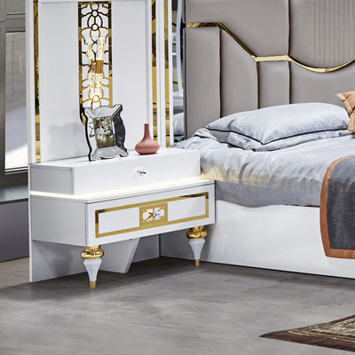 Kualitas Tinggi Grosir Kayu Frame Double Bed Master Kamar King Size Kayu Modern Mewah Set Kamar Tidur Lengkap Furnitur