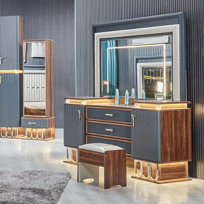 Berkualitas tinggi Modern Kayu Ukuran Raja Double Bed Set Kulit Headboard Kayu Meubles Rumah Mewah Set Kamar Tidur