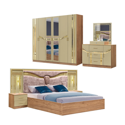 2025 Ukuran King Full Kayu furnitur kamar tidur Turki Set Kayu Frame Rumah Double Bed Murah Luxury bedroom set furnitur