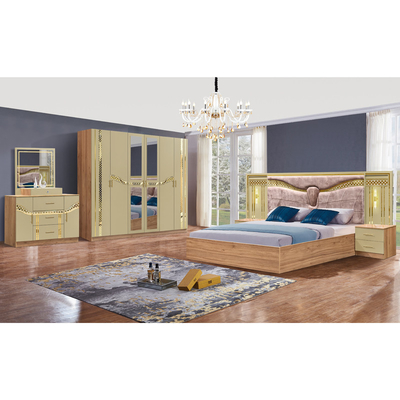 2025 Ukuran King Full Kayu furnitur kamar tidur Turki Set Kayu Frame Rumah Double Bed Murah Luxury bedroom set furnitur