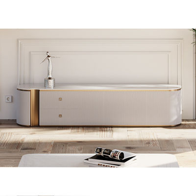 Modern Luxury TV Cabinet Kayu Dan Meja Kopi Set Rumah Furnitur Ruang Tamu TV Kayu Stand Dengan Penyimpanan