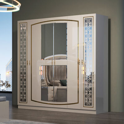 Grosir Murah Full 5 Piece furnitur kamar tidur modern set rumah apartemen lengkap rangka kayu ganda mewah king size tempat tidur