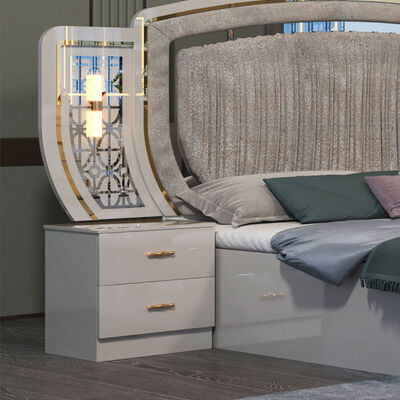 Grosir Murah Full 5 Piece furnitur kamar tidur modern set rumah apartemen lengkap rangka kayu ganda mewah king size tempat tidur