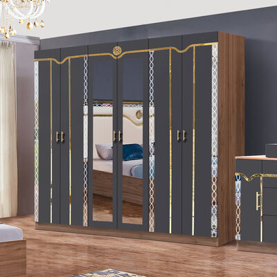 China Grosir MDF Kayu Murah Ukuran Raja Tempat Tidur Set 5 Piece Double Room Modern Luxury Frame Kayu Set Kamar Tidur Furnitur