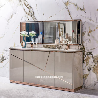 Grosir Kompleks Modern Mewah Ruang Makan Set Rumah Perabot Penyimpanan Kayu sederhana 6 kursi Meja makan dan kursi Set