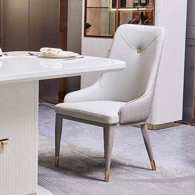 Modern Rumah Mewah Meja Makan Kayu Dan Kursi Set 6 Kursi Furnitur Putih Set Ruang Makan Kayu Lengkap