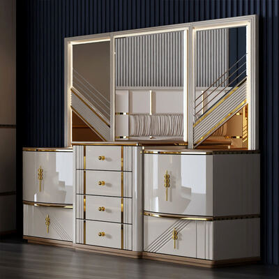 Grosir Turki Lengkap Set Kamar Tidur Mewah Penyimpanan Rumah Tempat Tidur Ganda Bingkai Kayu Ukuran King Set Perabot Kamar Tidur Modern