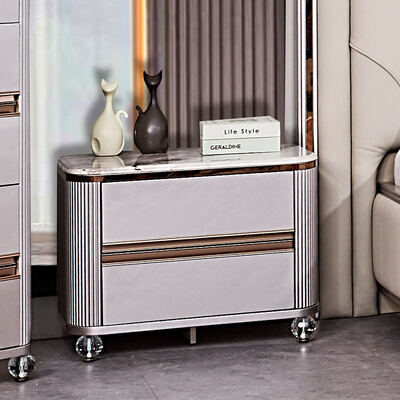 Modern Luxury Kulit Double Bed Komplit Set Kamar Tidur Kamar Master Frame Kayu Modern King Size Kamar Tidur Furniture Set