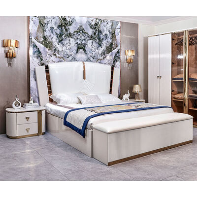 Katil Ukuran Raja Kulit Kayu Set Kamar Tidur Lengkap Set Kamar Tidur Dewasa Double Frame Kayu Lengkap Set Furnitur Kamar Tidur Mewah Modern