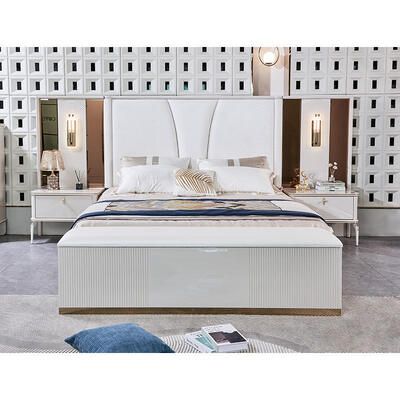 Katil Ukuran Raja Kulit Kayu Set Kamar Tidur Lengkap Set Kamar Tidur Dewasa Double Frame Kayu Lengkap Set Furnitur Kamar Tidur Mewah Modern