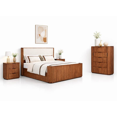 Modern Solid Kayu Raja Ukuran Kamar Tidur Set Double Bed Master Room Home Storage Frame Kayu Lengkap Luxury Kamar Tidur Furniture Set