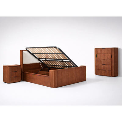 Modern Solid Kayu Raja Ukuran Kamar Tidur Set Double Bed Master Room Home Storage Frame Kayu Lengkap Luxury Kamar Tidur Furniture Set