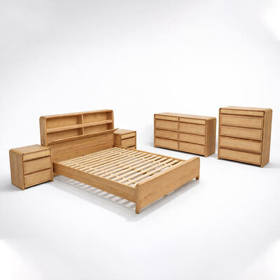American Classic Solid Wood Complete Bedroom Set King Size Bed Double Home Room Modern Meubel Rumah Kayu Mewah
