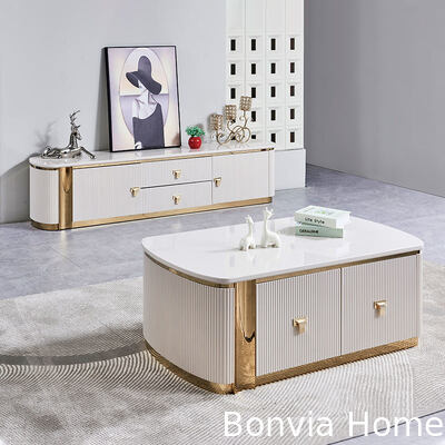Modern Kamar Hidup Mewah TV Stand Furniture Home Storage Kualitas Tinggi Putih persegi panjang Besar TV Kabinet Kayu