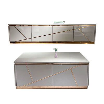 Desain Modern Kayu Ruang Tamu TV Lemari Penyimpanan Rumah Furnitur Gaya Mewah Tv Stand MDF Kayu