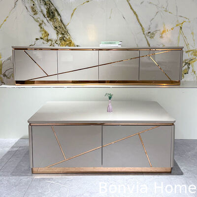 Desain Modern Kayu Ruang Tamu TV Lemari Penyimpanan Rumah Furnitur Gaya Mewah Tv Stand MDF Kayu