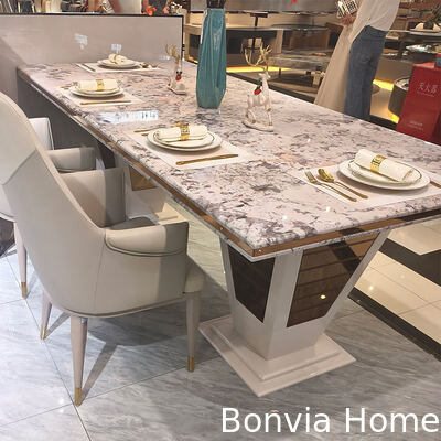 Rumah Mewah Modern Meja Makan Kayu Set 6 Kursi Seater persegi panjang Rumah Restoran Set furnitur ruang makan lengkap