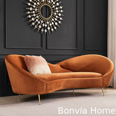 Desain Modern 3 Seater Leisure Sofa ruang tamu Sofa Set Bagian Furnitur Rumah Mewah Lounge Velvet Kain Sofa