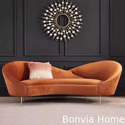 Desain Modern 3 Seater Leisure Sofa ruang tamu Sofa Set Bagian Furnitur Rumah Mewah Lounge Velvet Kain Sofa