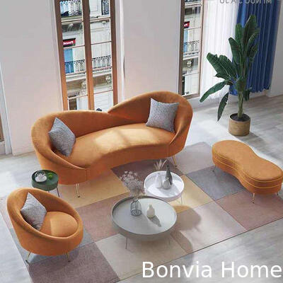 Desain Modern 3 Seater Leisure Sofa ruang tamu Sofa Set Bagian Furnitur Rumah Mewah Lounge Velvet Kain Sofa
