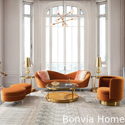 Desain Modern 3 Seater Leisure Sofa ruang tamu Sofa Set Bagian Furnitur Rumah Mewah Lounge Velvet Kain Sofa