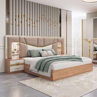 Meuble De Chambre Modern furnitur kamar tidur Set king Size Bed Frame Kayu Rumah Mewah lengkap furnitur Turki set kamar tidur