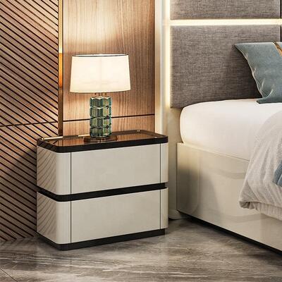 Chambre a Coucher Kompleks Ruang Tidur Mewah Set Headboard King Ukuran Terang Bingkai Kayu Set Perabotan Kamar Tidur Modern Double