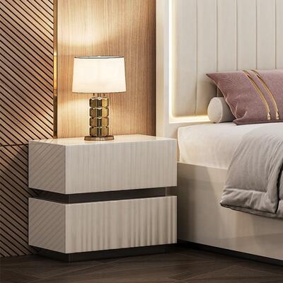 Modern Luxury King Size Bedroom Sets Double Bed LED Headboard Hotel Home Master Room Set furnitur kamar tidur kayu lengkap