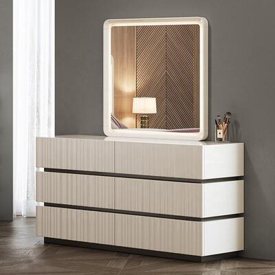 Modern Luxury King Size Bedroom Sets Double Bed LED Headboard Hotel Home Master Room Set furnitur kamar tidur kayu lengkap