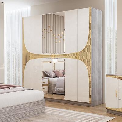 Foshan Grosir Murah Set Kamar Tidur Turki Raja Ukuran Bed Frame Mewah Ruangan Rumah Suite Kayu Modern Furniture Set Kamar Tidur