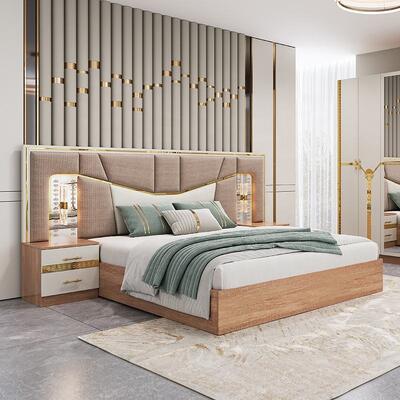 Meuble De Chambre Modern furnitur kamar tidur Set king Size Bed Frame Kayu Rumah Mewah lengkap furnitur Turki set kamar tidur