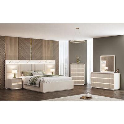 Grosir Set Furnitur Kamar Tidur Kontemporer Rumah Kamar Utama Apartemen Hotel Bingkai Kayu Set Kamar Tidur Mewah Modern Ukuran King