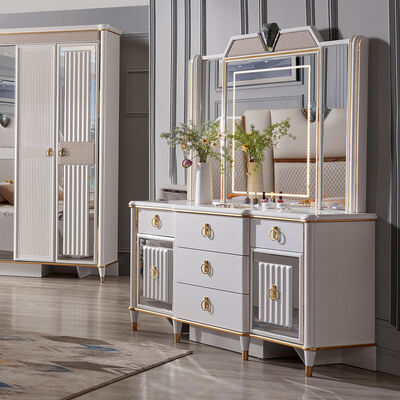 Modern Velvet Cover Headback Kamar Kayu King Size Sets Tempat Tidur Perabot Ratu Tempat Tidur Kabinet Penuh Set Kamar Tidur