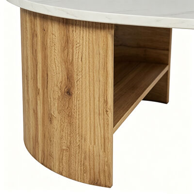 Furnitur Ruang Makan Modern Meja Makan Kayu Oval Basis penyimpanan Rumah Nordic Restoran dapur 6 kursi Meja Makan