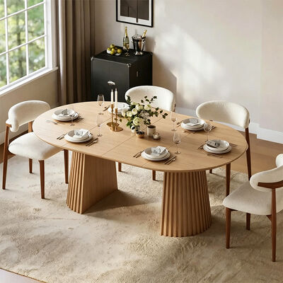 Ensemble De Table Manger Meja makan modern yang dapat diperluas Set 6 kursi Meja makan Meja makan lipat kayu 4 kursi