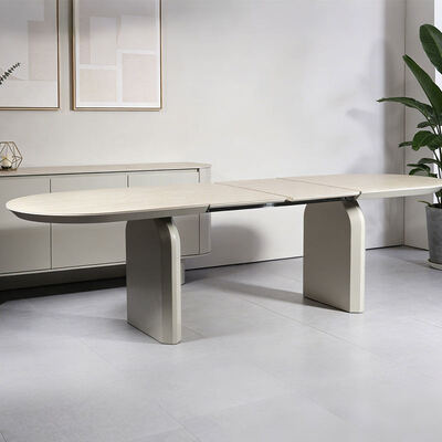 Foshan Grosir Kayu Meja Makan Luxus Extendable Adjustable Convertible Meja Makan Furnitur Rumah Meja Makan Lipat