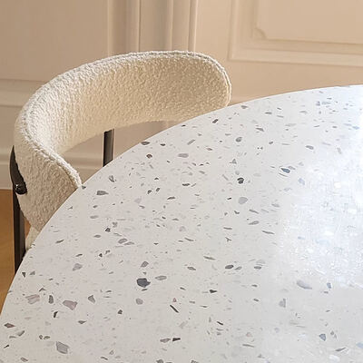 furnitur rumah Nordic Meja makan bulat putih 6 kursi Meja makan modern mewah kayu dan kursi yang diset untuk ruang makan