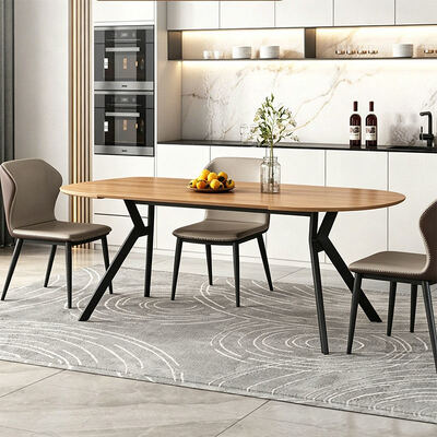 Nordic Modern Extendable Dining Table Folding Top Wooden Dining Room Furniture Minimalis Solid Wood Folding Dining Table Set