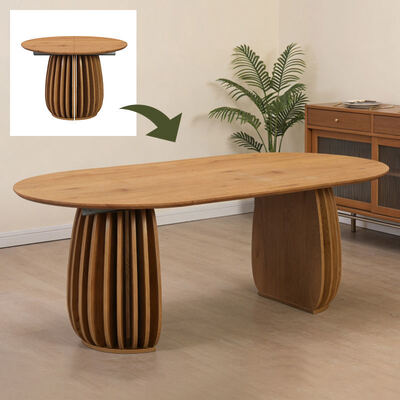 Meja Makan Modern Kayu Lipat yang Dapat Diekstensi Meja Makan Furnitur Ruangan Makan Rumah Nordik Restoran Rumah Mewah Meja Makan Luxus yang Dapat Diekstensi