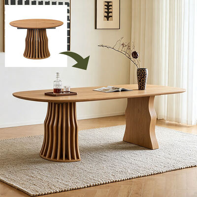 Grosir Meja Makan Kayu Modern Dapat Diperpanjang Furnitur Ruang Makan Lipat Meja Makan Sederhana Bulat Dapat Disesuaikan