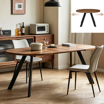 Grosir Meja Makan Kayu Modern Dapat Diperpanjang Furnitur Ruang Makan Lipat Meja Makan Sederhana Bulat Dapat Disesuaikan