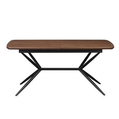 Grosir Minimalis persegi panjang Meja Makan Meja Makan Meja Meja Rangka Logam Meja Dapur Live Edge Meja Makan Modern Kayu