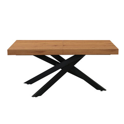 Meja Makan Lipat Persegi Panjang Modern Murah Furnitur Ruang Makan Dasar Logam Meja Makan Kayu Lipat Sederhana Atas Dapat Diperpanjang
