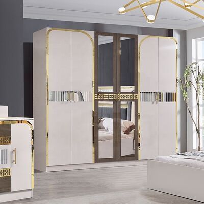 Set Kamar Tidur Turki Desain Baru Lengkap Mewah Ukuran King 5 Buah Rangka Kayu Ganda Set Furnitur Kamar Tidur Modern