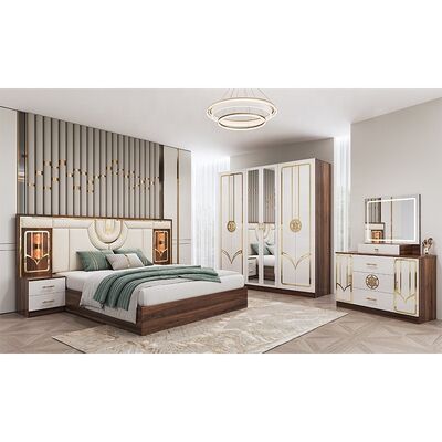 Set Furnitur Kamar Tidur Turki Murah Grosir Cina Bingkai Kayu Mewah Ukuran King Tempat Tidur Ganda Penuh Set Kamar Tidur Mewah Modern