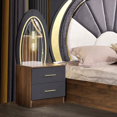 Set Kamar Tidur Gaya Turki Ukuran Raja Mewah Kamar Tidur Rumah Ruang Master Kerangka Kayu Kontemporer Set Perabotan Kamar Tidur Modern