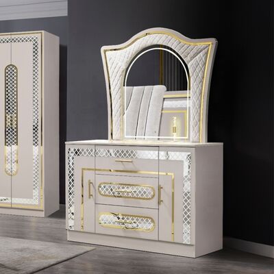 Set Kamar Tidur Lengkap Tempat Tidur Ukuran King Set Kamar Tidur Suite Bingkai Kayu Furnitur Kamar Tidur Mewah Modern