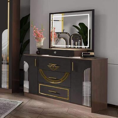 Set Furnitur Kamar Tidur Modern Turki Grosir Lengkap 5 Buah Ukuran King Set Kamar Tidur Bingkai Kayu Furnitur Rumah