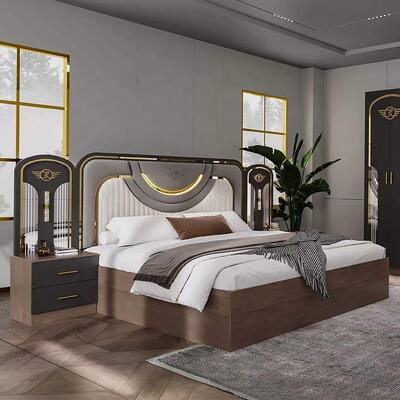 Set Furnitur Kamar Tidur Modern Turki Grosir Lengkap 5 Buah Ukuran King Set Kamar Tidur Bingkai Kayu Furnitur Rumah